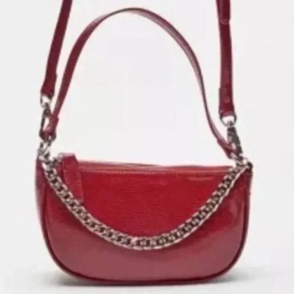 Urban Outfitter Handbags - Urban Outfitters Red Baguette Vegan Leather Mini Bag